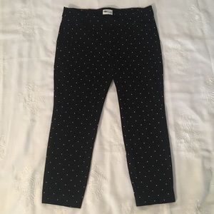 Old Navy Pixie Pants, Black with White Polka Dots